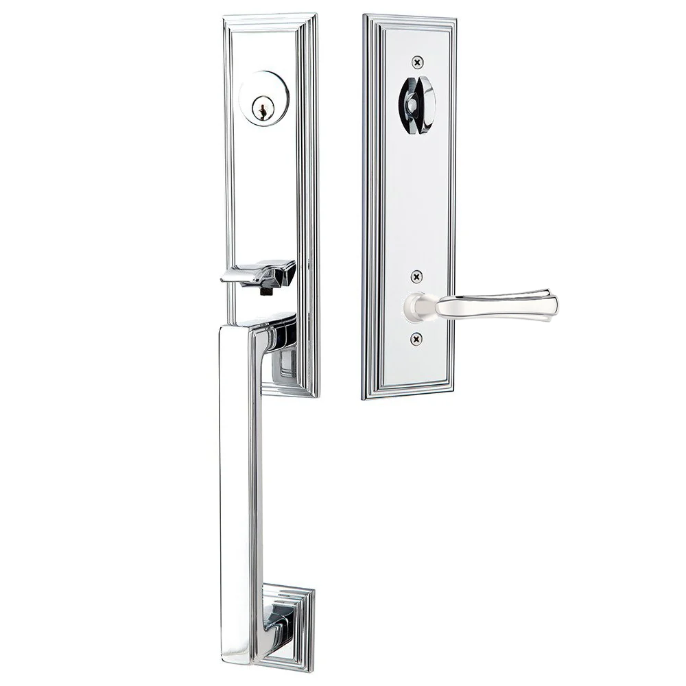 Emtek Wilshire Tubular Entryset Monolithic with Wembley Lever