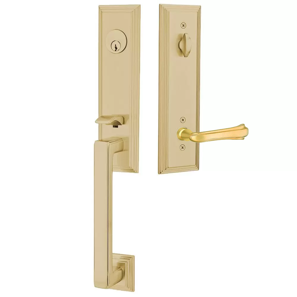 Emtek Wilshire Tubular Entryset Monolithic with Wembley Lever