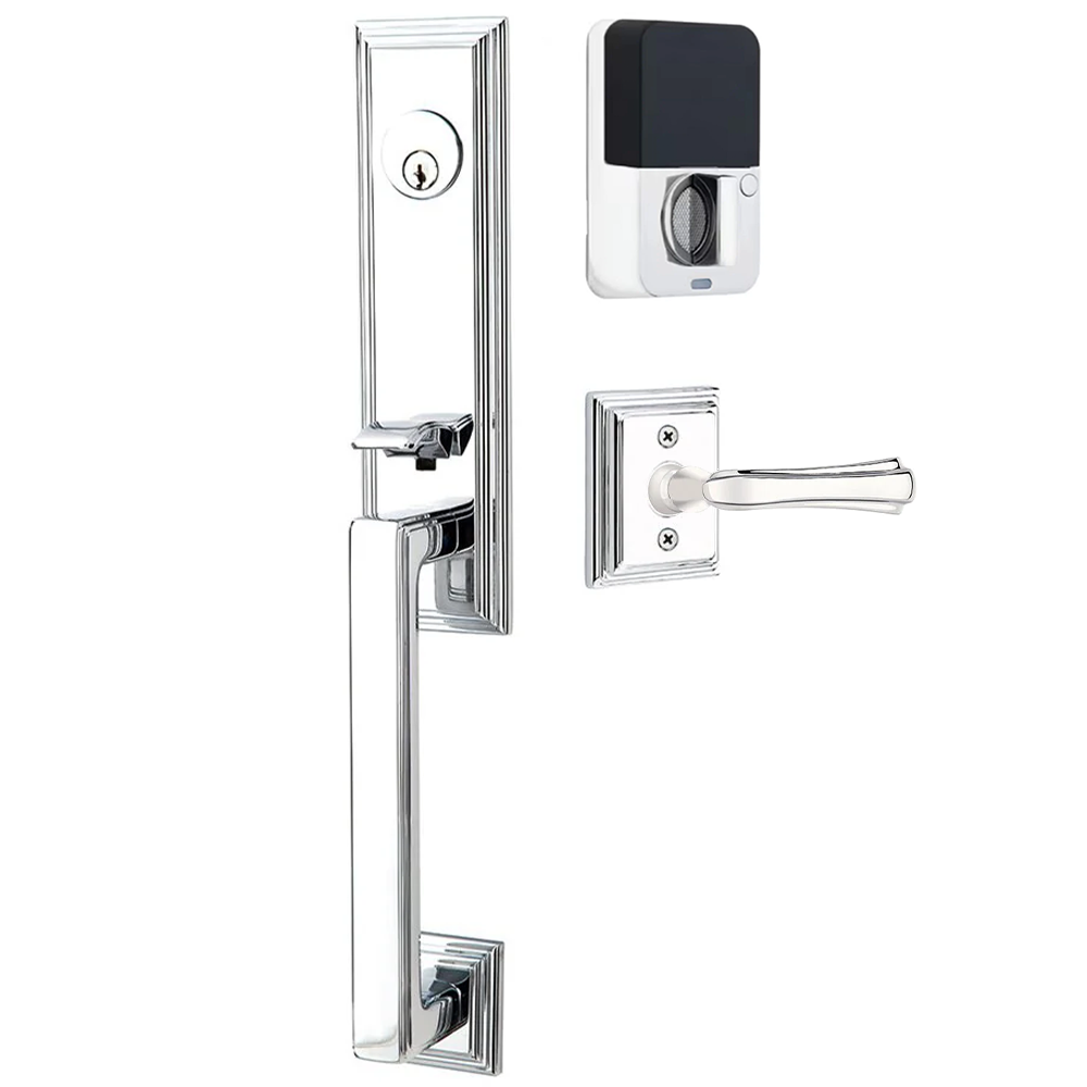 Emtek Wilshire Tubular Entryset Monolithic with Wembley Lever