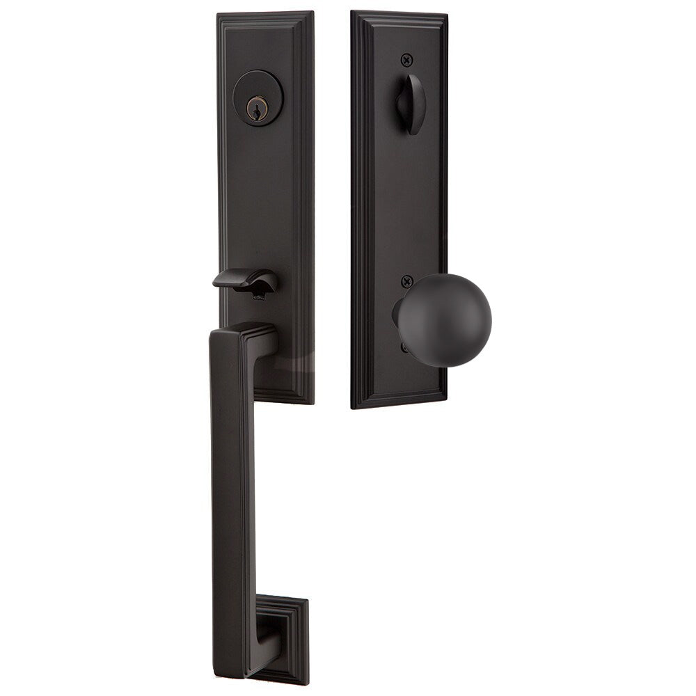 Emtek Wilshire Tubular Entryset Monolithic with Orb Knob