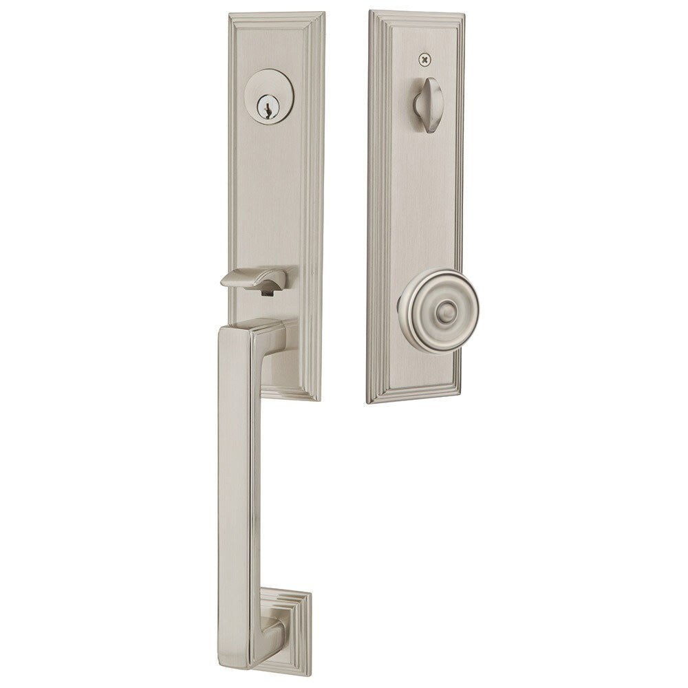 Emtek Wilshire Tubular Entryset Monolithic with Waverly Knob