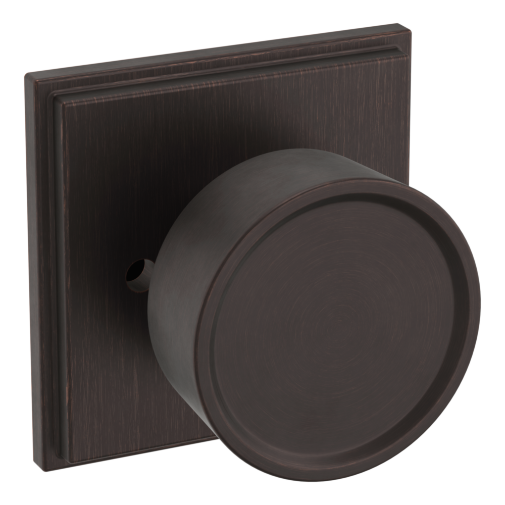 Baldwin K007 Hollywood Hills Knob Set with R050 Rose Venetian Bronze / Privacy / Reversible
