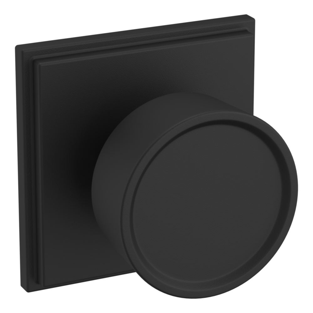 Baldwin K007 Hollywood Hills Knob Set with R050 Rose Satin Black / Full Dummy / Reversible