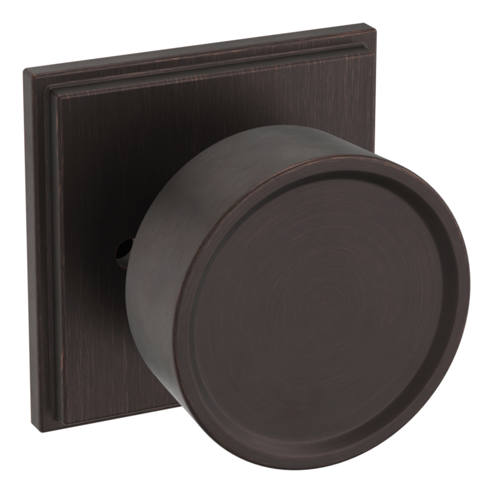 Baldwin K008 Hollywood Hills Knob Set with R050 Rose Venetian Bronze / Privacy / Reversible