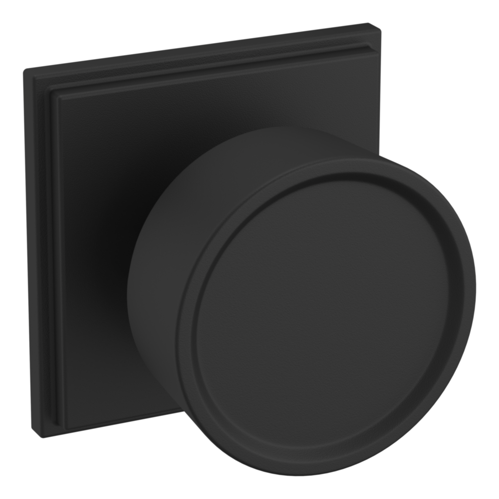 Baldwin K008 Hollywood Hills Knob Set with R050 Rose Satin Black / Full Dummy / Reversible