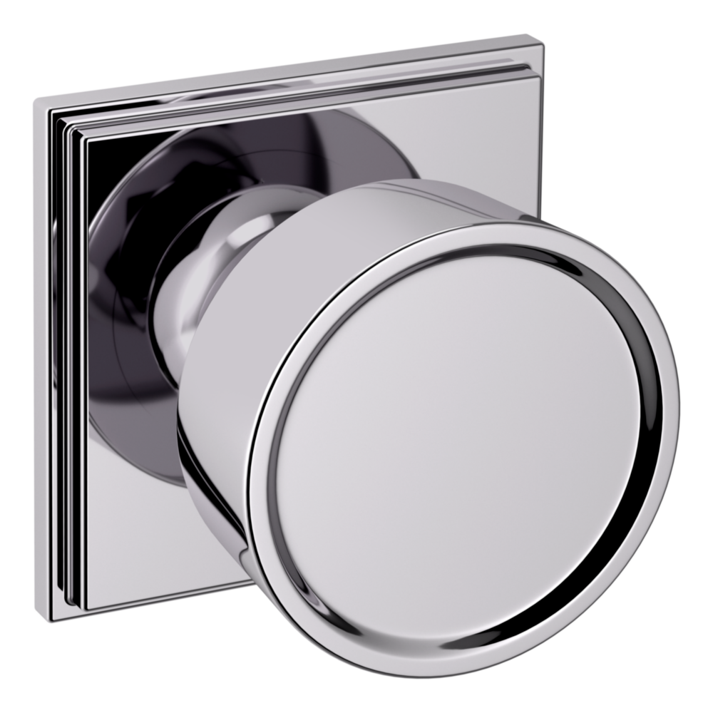 Baldwin K008 Hollywood Hills Knob Set with R050 Rose Polished Chrome / Full Dummy / Reversible