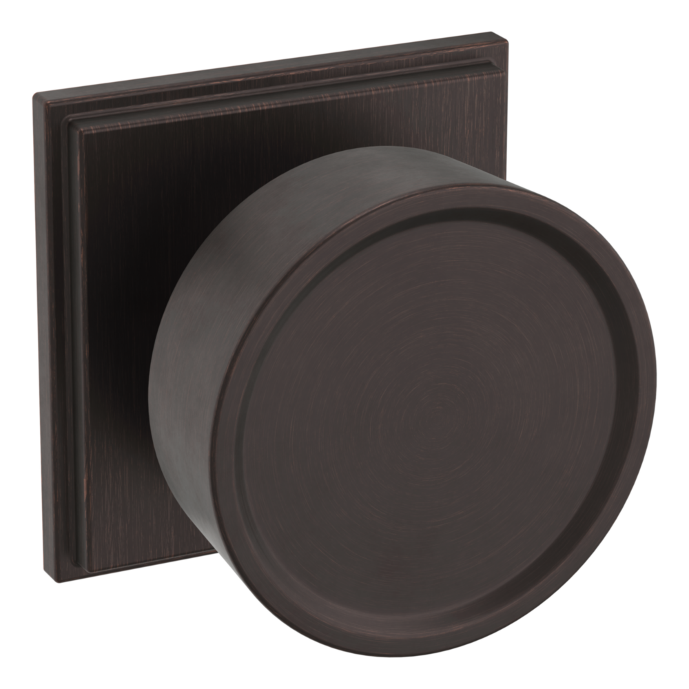Baldwin K009 Hollywood Hills Knob Set with R050 Rose Venetian Bronze / Privacy / Reversible
