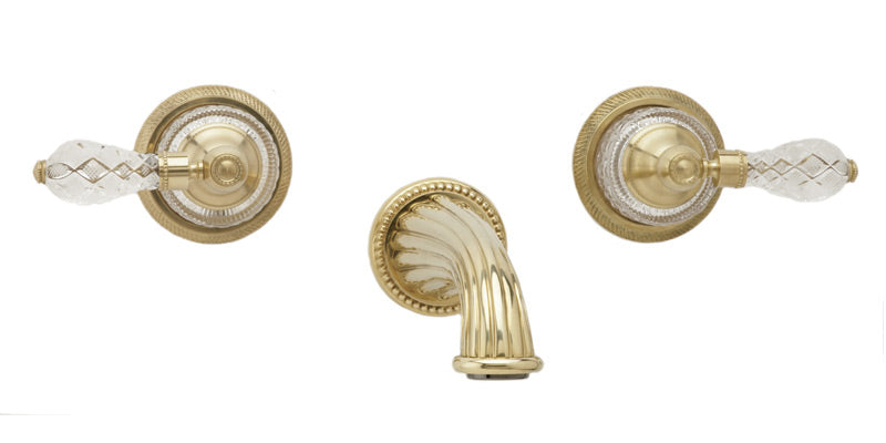 1-1/8" - Polished Chrome - REGENT CUT CRYSTAL Wall Tub Set K1181 by Phylrich - New York Hardware