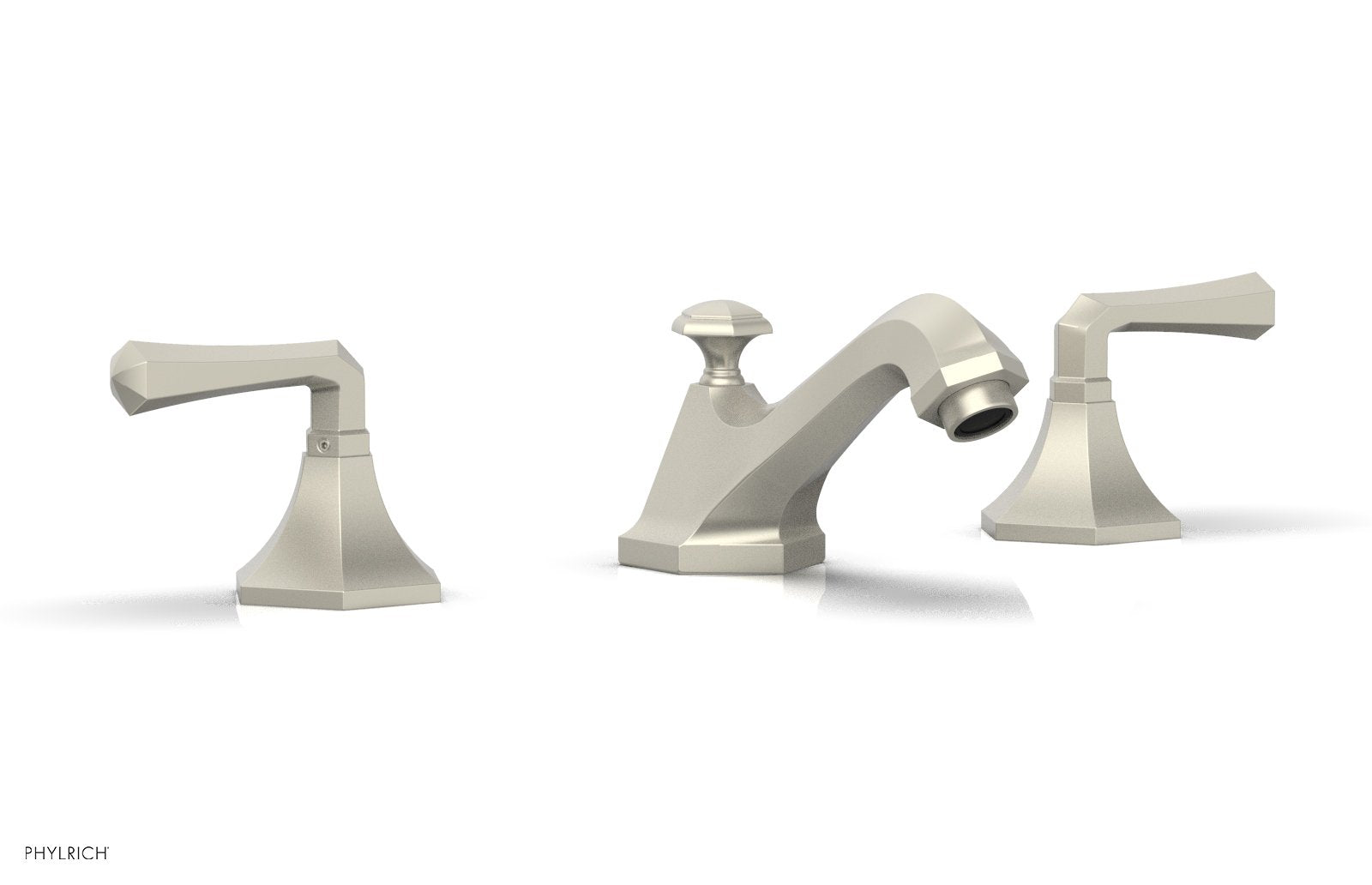 3-7/8" - Burnished Nickel - LE VERRE & LA CROSSE Widespread Faucet - Lever Handles by Phylrich - New York Hardware