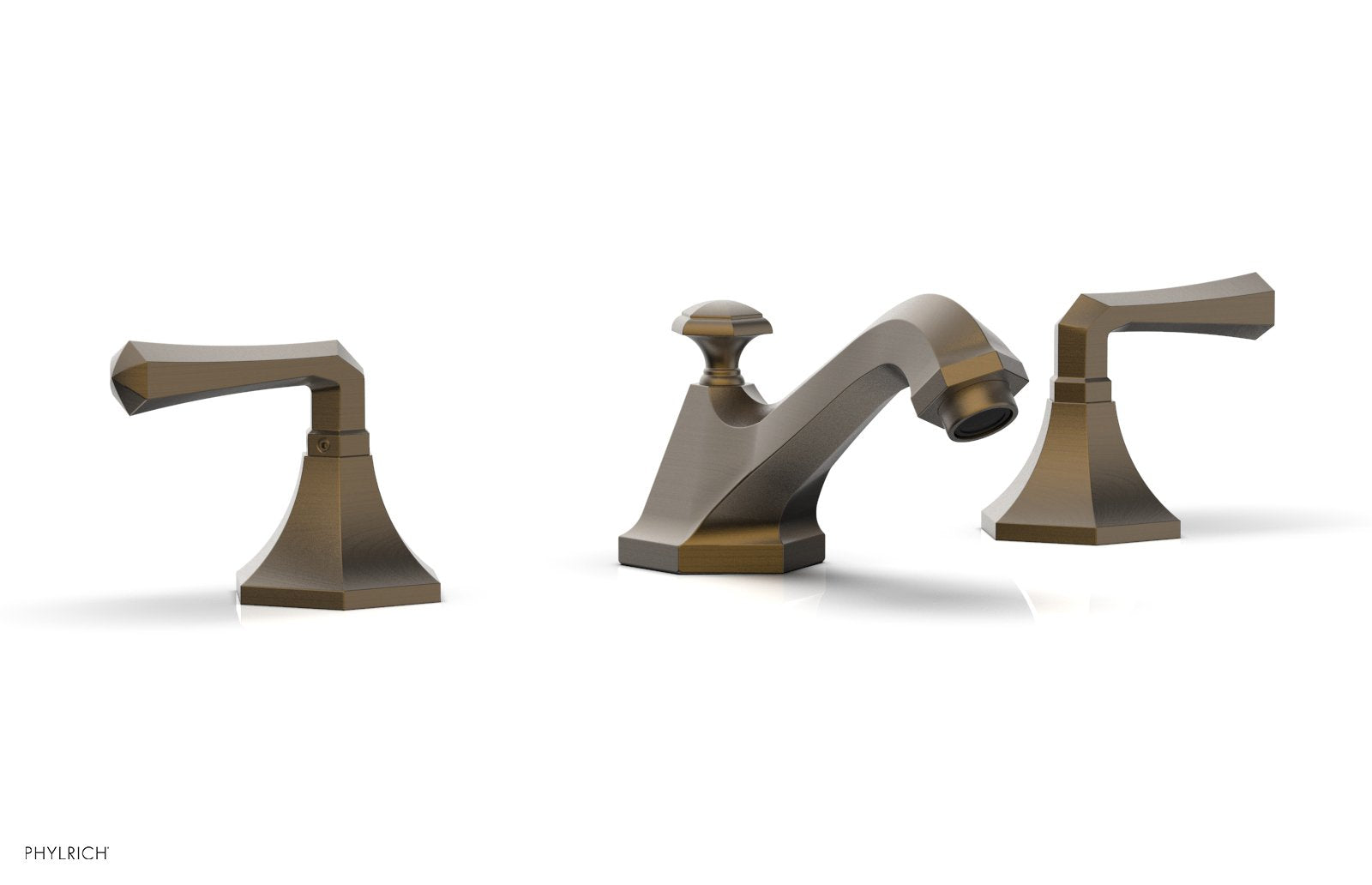 3-7/8" - Old English Brass - LE VERRE & LA CROSSE Widespread Faucet - Lever Handles by Phylrich - New York Hardware