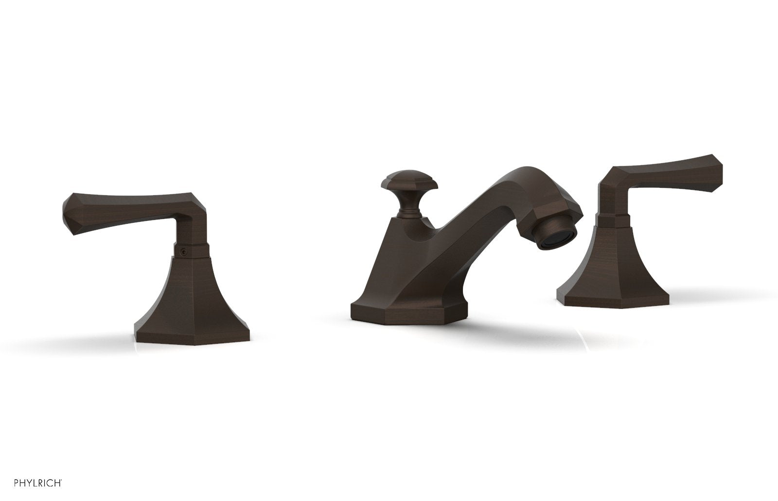 3-7/8" - Antique Bronze - LE VERRE & LA CROSSE Widespread Faucet - Lever Handles by Phylrich - New York Hardware