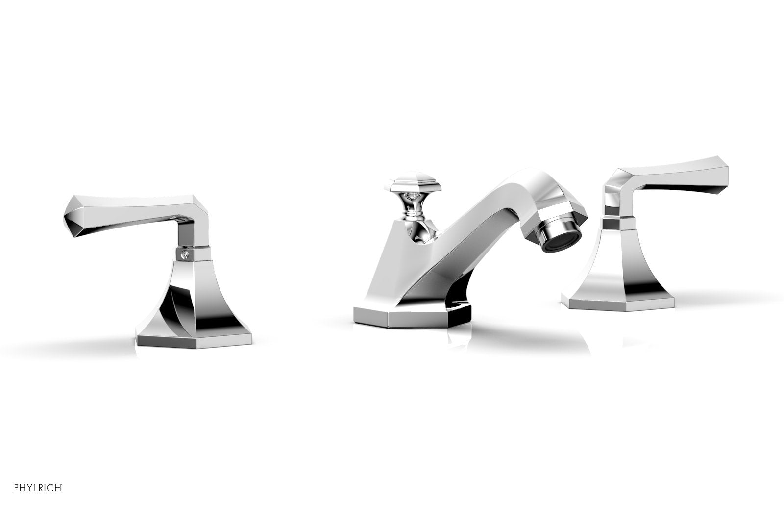 3-7/8" - Satin Brass - LE VERRE & LA CROSSE Widespread Faucet - Lever Handles by Phylrich - New York Hardware