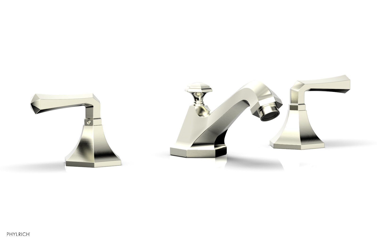 3-7/8" - Polished Brass - LE VERRE & LA CROSSE Widespread Faucet - Lever Handles by Phylrich - New York Hardware