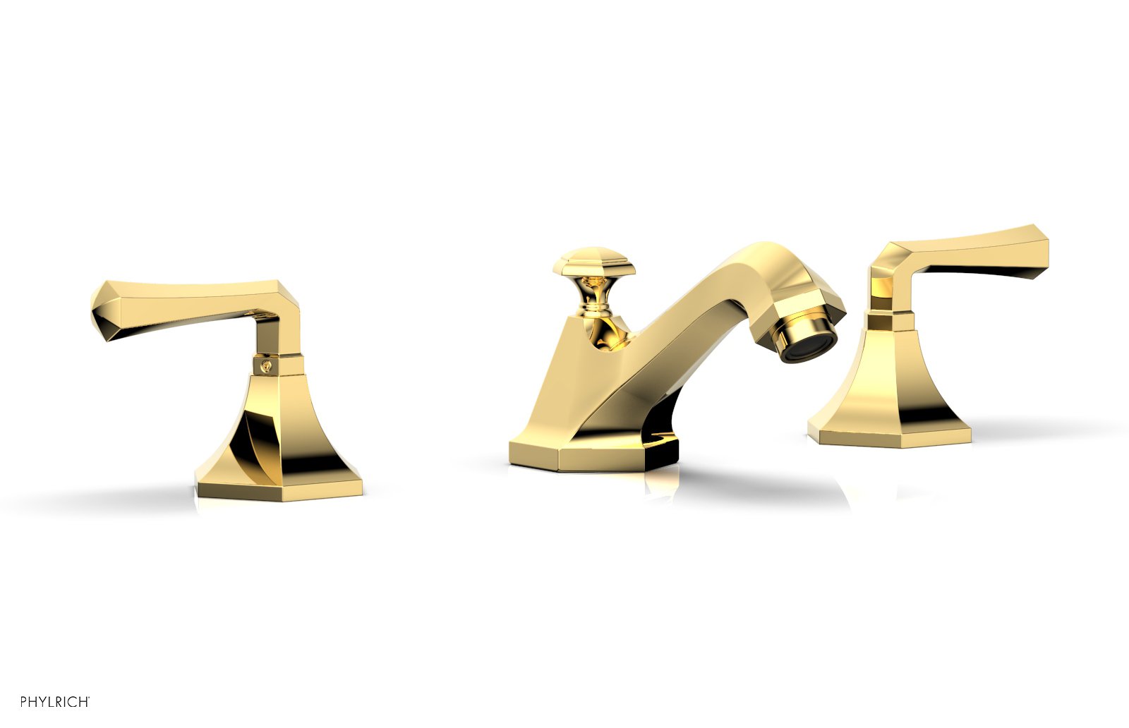 3-7/8" - Satin Gold - LE VERRE & LA CROSSE Widespread Faucet - Lever Handles by Phylrich - New York Hardware