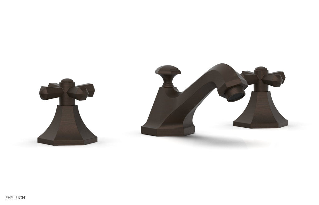 3-7/8" - Antique Bronze - LE VERRE & LA CROSSE Widespread Faucet - Cross Handles by Phylrich - New York Hardware