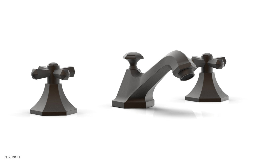 3-7/8" - Oil Rubbed Bronze - LE VERRE & LA CROSSE Widespread Faucet - Cross Handles by Phylrich - New York Hardware