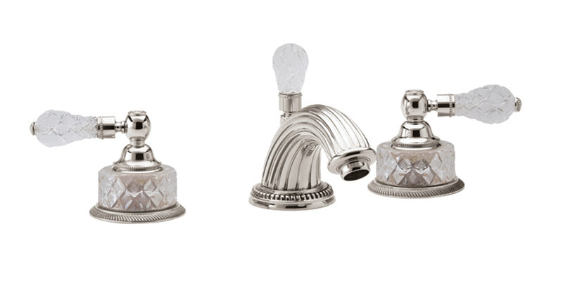 3-5/8" - Polished Nickel - REGENT CUT CRYSTAL Widespread Faucet K181 by Phylrich - New York Hardware