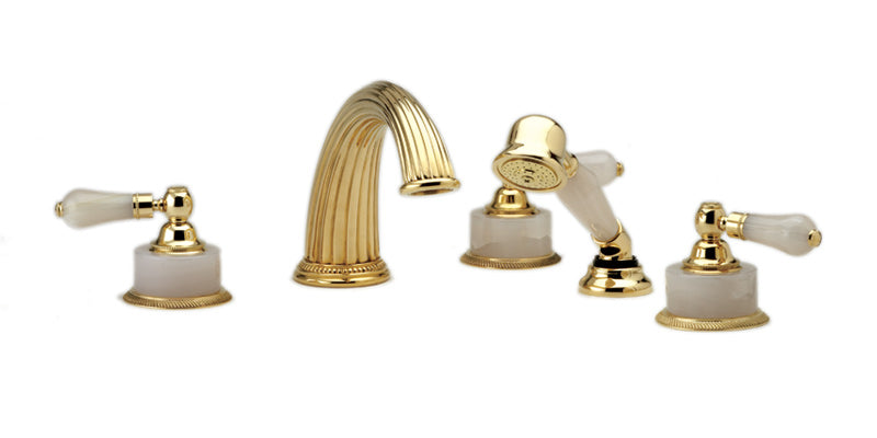 7-1/8" - Polished Chrome - REGENT Deck Tub Set with Hand Shower K2273P1 by Phylrich - New York Hardware