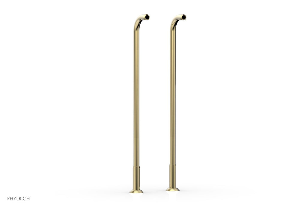30" - Polished Brass Uncoated - Pair Deck Riser Tubes K2390XFR30 (Tub Filler & Hand Shower NOT Included) by Phylrich - New York Hardware