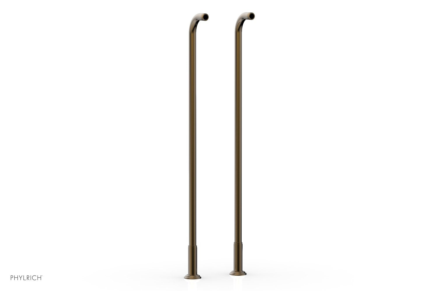 36" - Antique Brass - Pair Deck Riser Tubes K2390XFR36 (Tub Filler & Hand Shower NOT Included) by Phylrich - New York Hardware