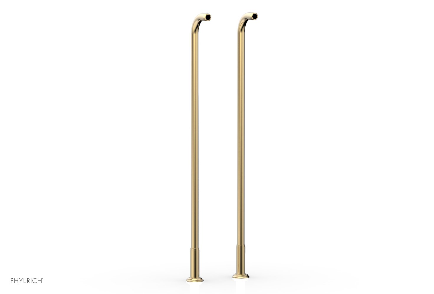 36" - Satin Brass - Pair Deck Riser Tubes K2390XFR36 (Tub Filler & Hand Shower NOT Included) by Phylrich - New York Hardware