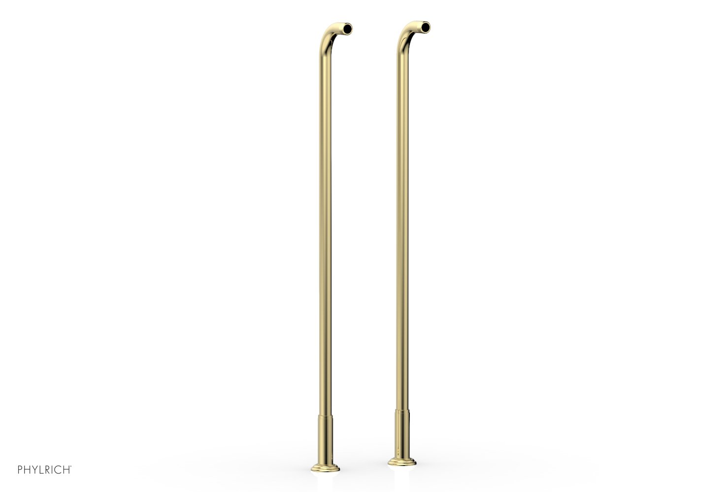 36" - Polished Brass - Pair Deck Riser Tubes K2390XFR36 (Tub Filler & Hand Shower NOT Included) by Phylrich - New York Hardware