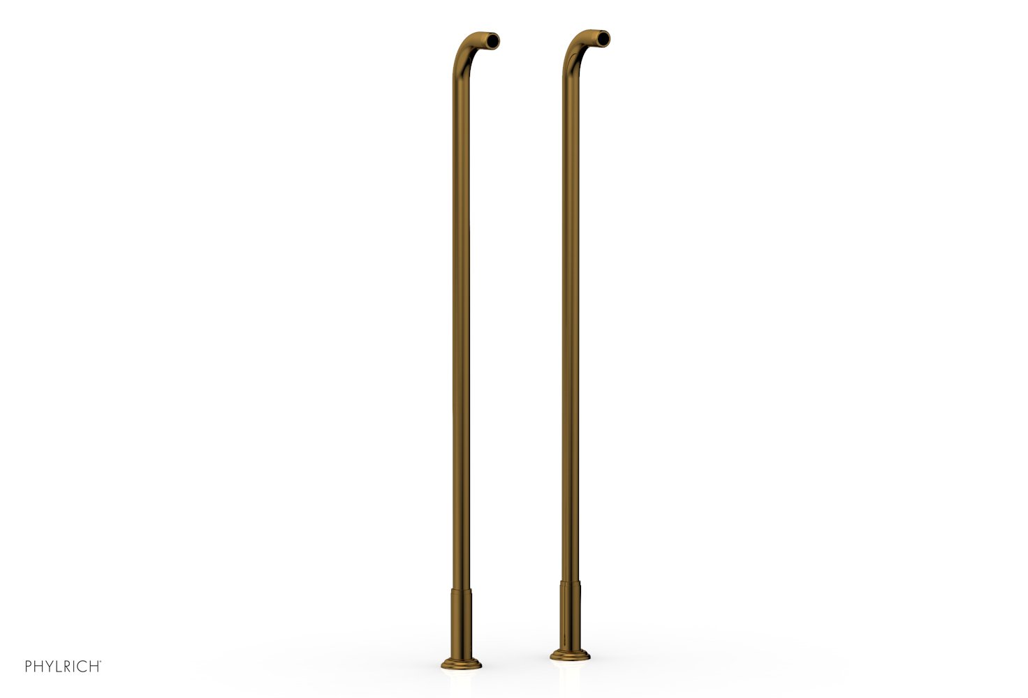 36" - French Brass - Pair Deck Riser Tubes K2390XFR36 (Tub Filler & Hand Shower NOT Included) by Phylrich - New York Hardware