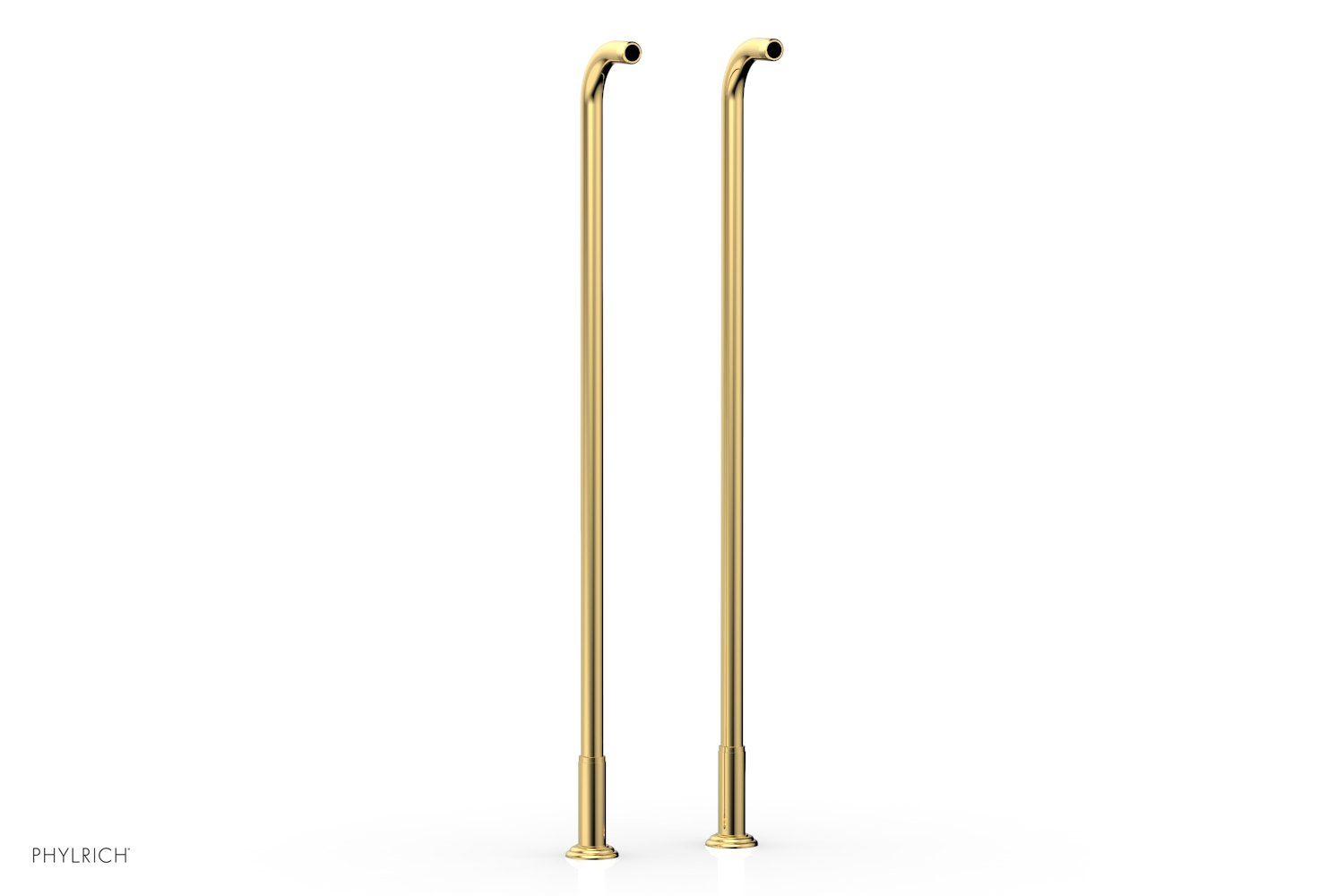 36" - Polished Gold - Pair Deck Riser Tubes K2390XFR36 (Tub Filler & Hand Shower NOT Included) by Phylrich - New York Hardware