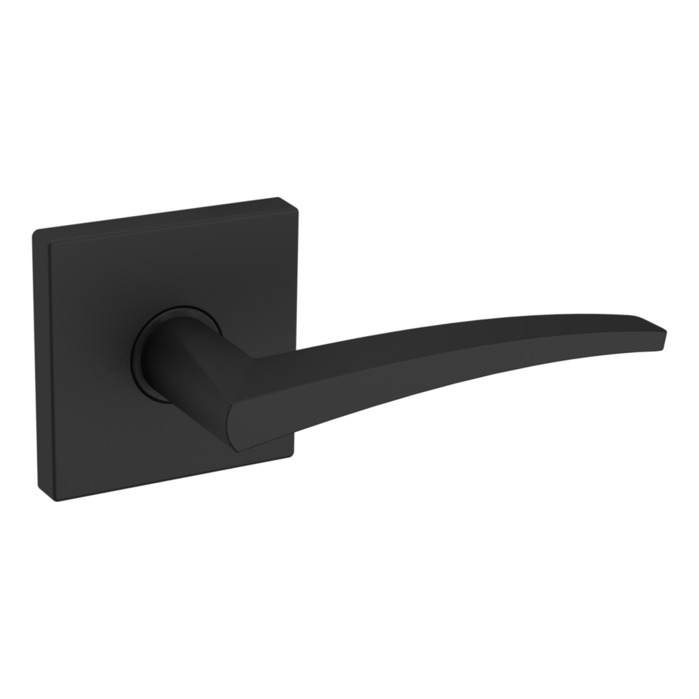 Baldwin L022 Contemporary Straight Lever Set with R017 Rose Satin Black / Full Dummy / Reversible