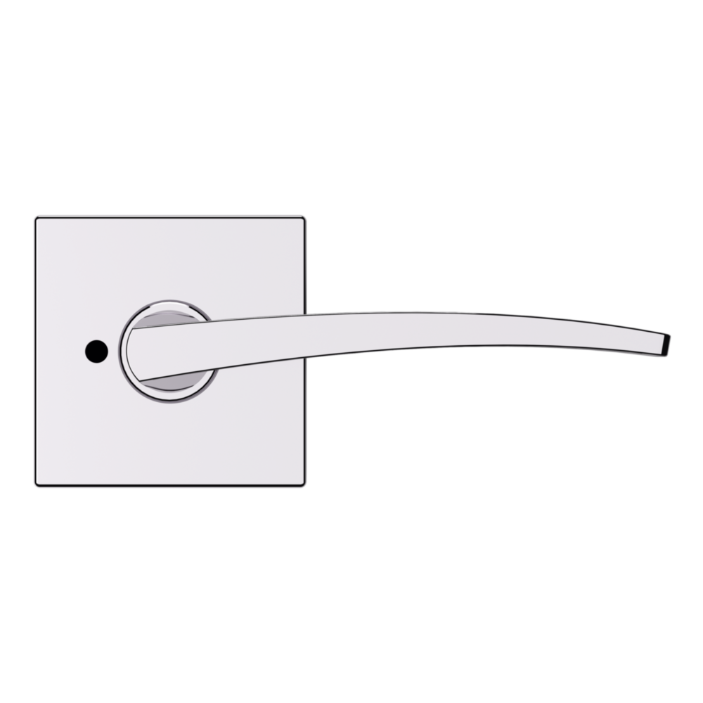 Baldwin L022 Contemporary Straight Lever Set with R017 Rose Polished Chrome / Privacy / Reversible