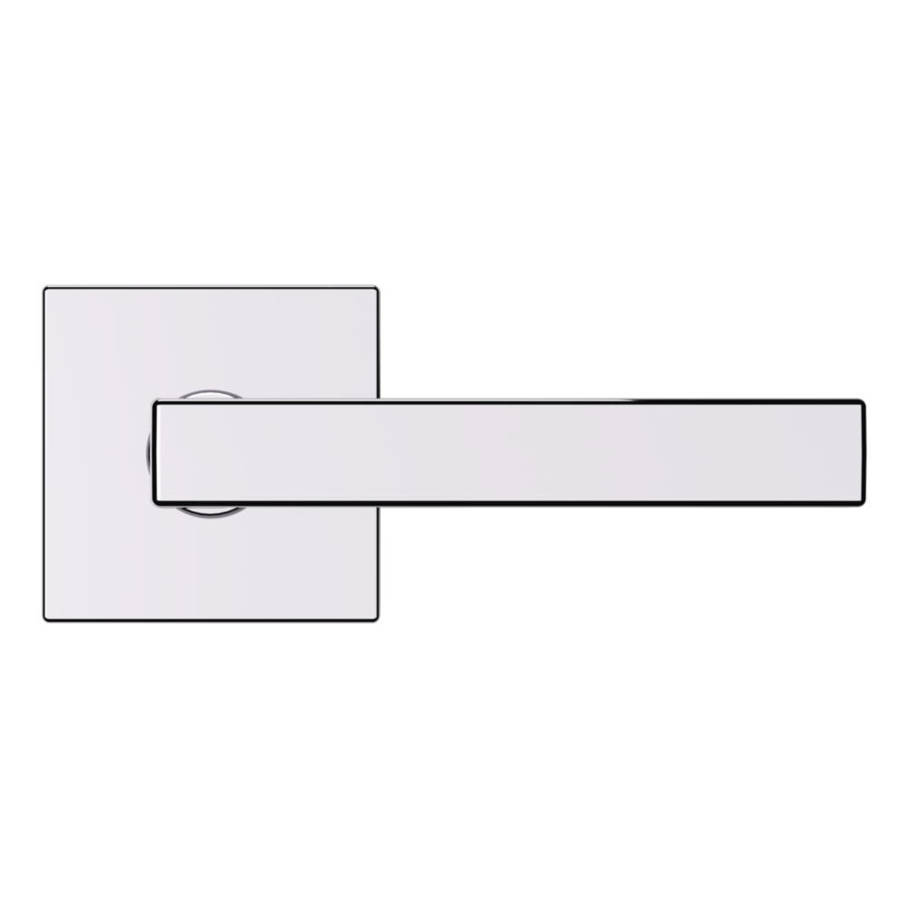 Baldwin L023 Contemporary Straight Lever Set with R017 Rose Polished Chrome / Full Dummy / Reversible