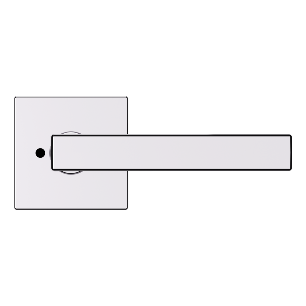 Baldwin L023 Contemporary Straight Lever Set with R017 Rose Polished Chrome / Privacy / Reversible