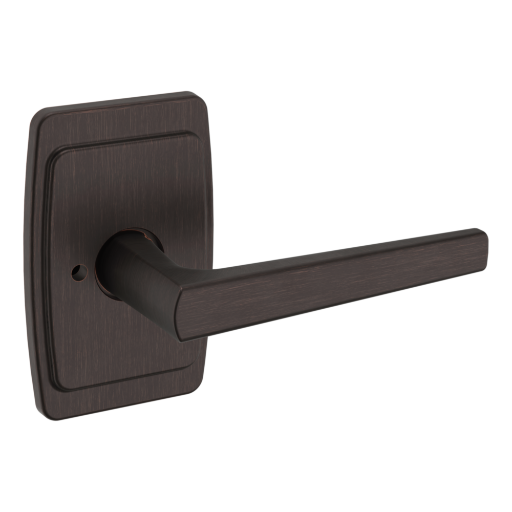Baldwin L024 Palm Springs Lever Set with R046 Rose Venetian Bronze / Privacy / Reversible