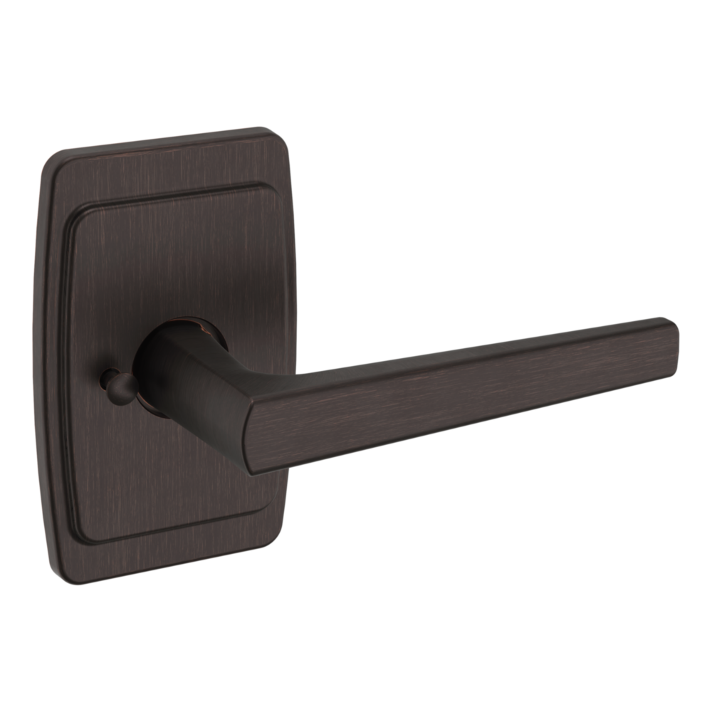 Baldwin L024 Palm Springs Lever Set with R046 Rose Venetian Bronze / Privacy / Reversible
