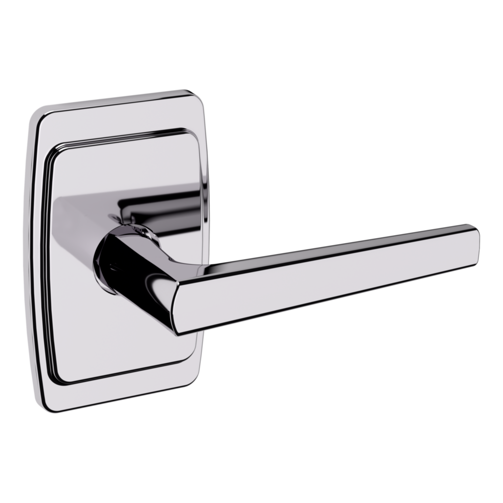 Baldwin L024 Palm Springs Lever Set with R046 Rose Polished Chrome / Passage / Reversible