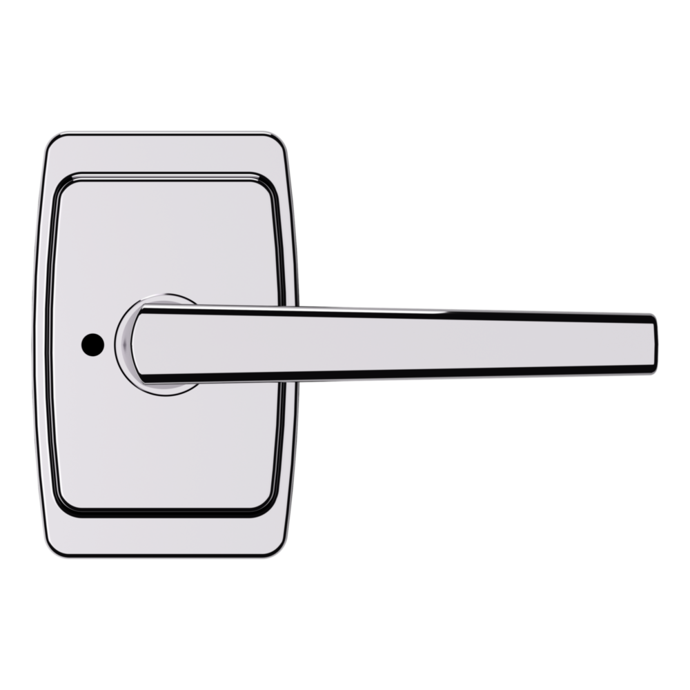 Baldwin L024 Palm Springs Lever Set with R046 Rose Polished Chrome / Privacy / Reversible