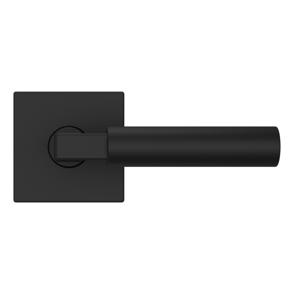 Baldwin L029 Gramercy Lever Set with R017 Rose Satin Black / Passage / Reversible