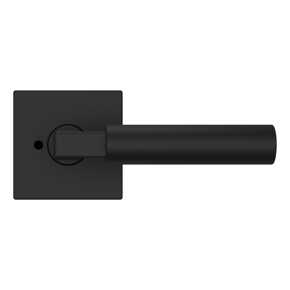 Baldwin L029 Gramercy Lever Set with R017 Rose Satin Black / Privacy / Reversible