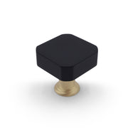 Matte Black, Satin Brass - 1-1/8Ó - Mod Knob by Hapny - New York Hardware
