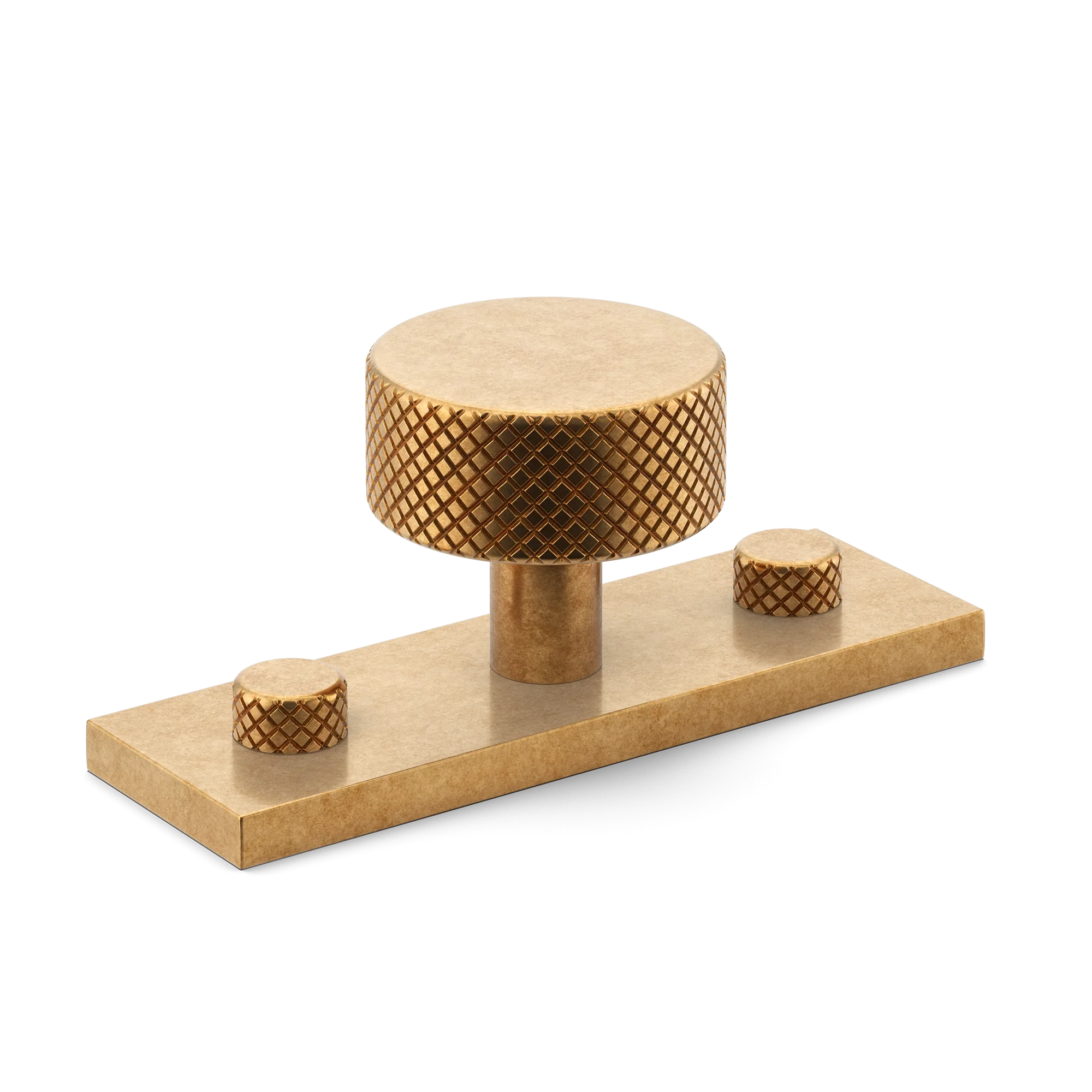 Armac Martin MIX Diamond Knurled Cabinet Knob With Backplate