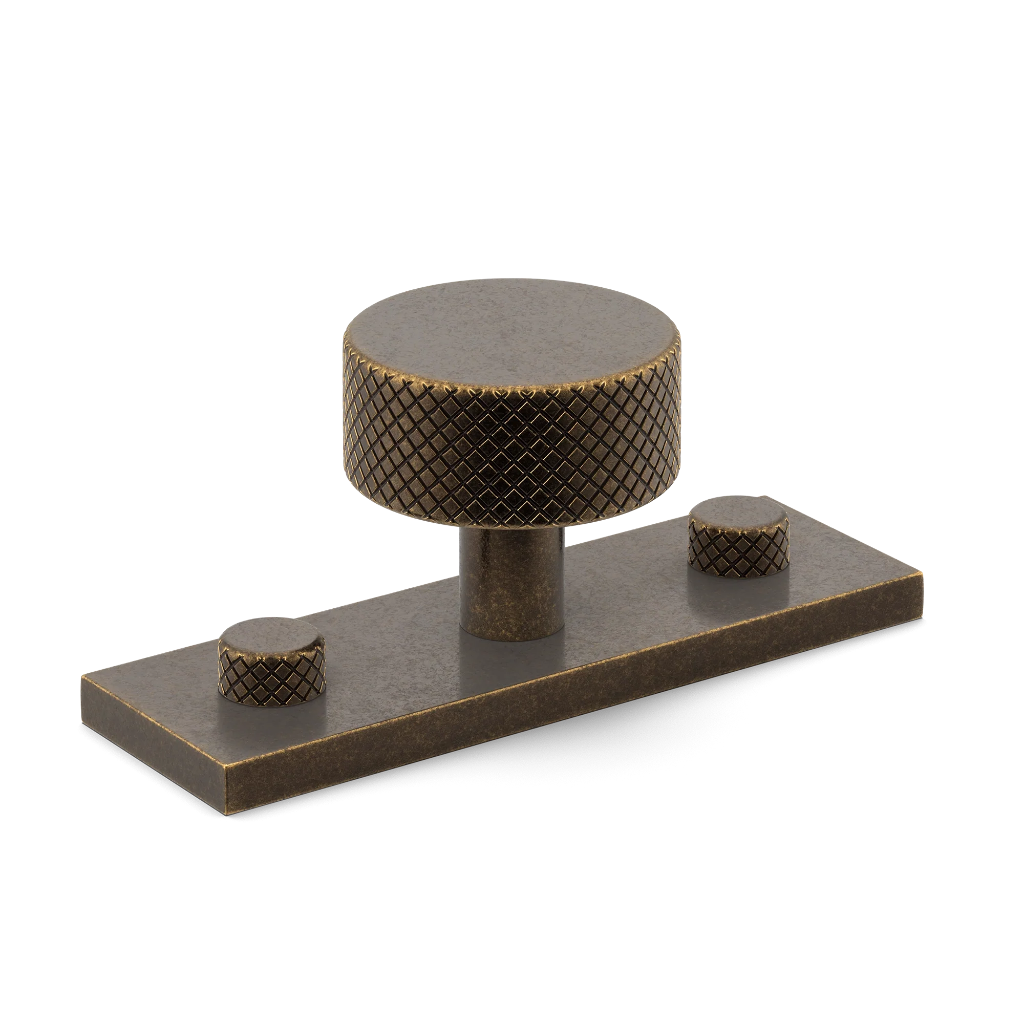 Armac Martin MIX Diamond Knurled Cabinet Knob With Backplate