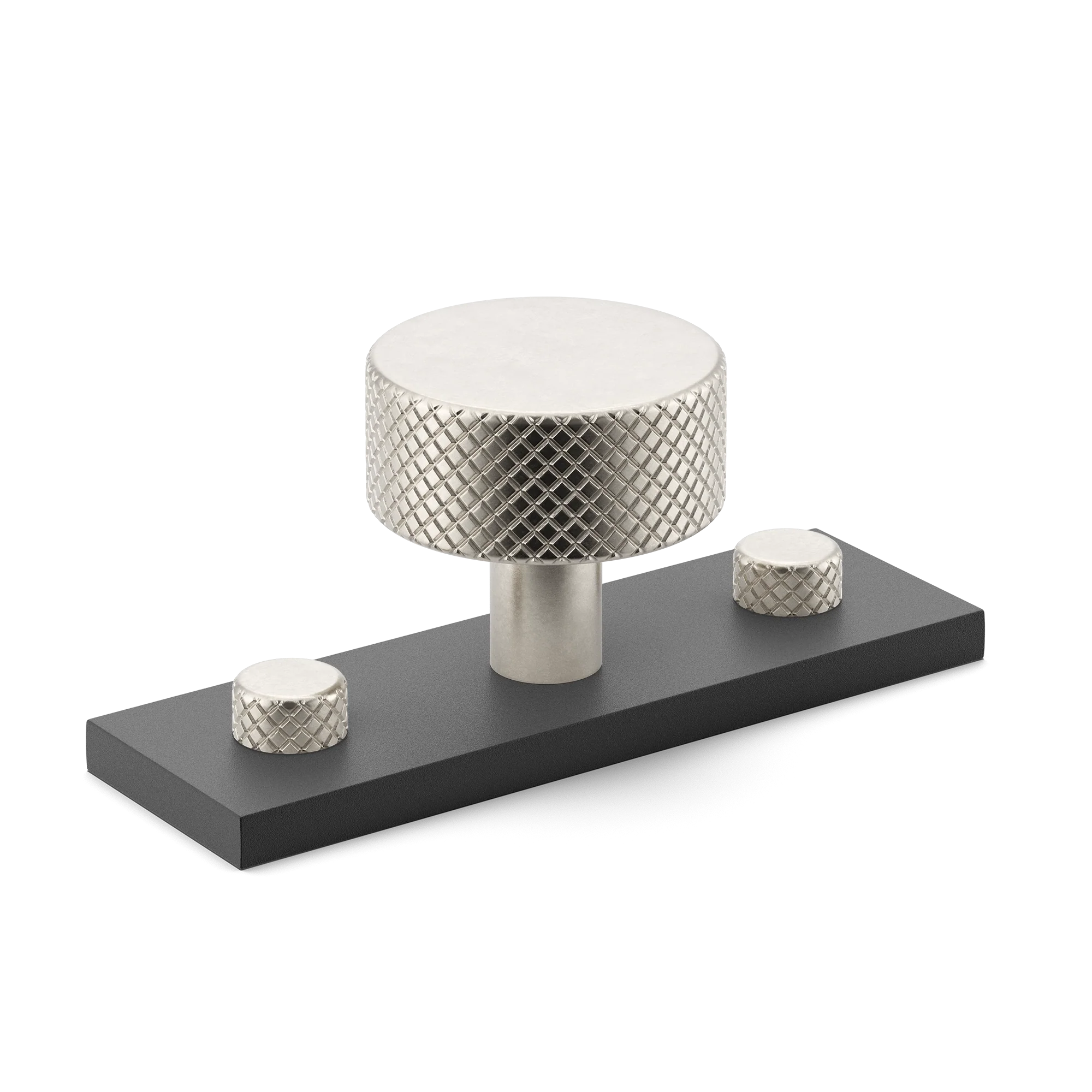 Armac Martin MIX Diamond Knurled Cabinet Knob With Backplate - Mixed Finish
