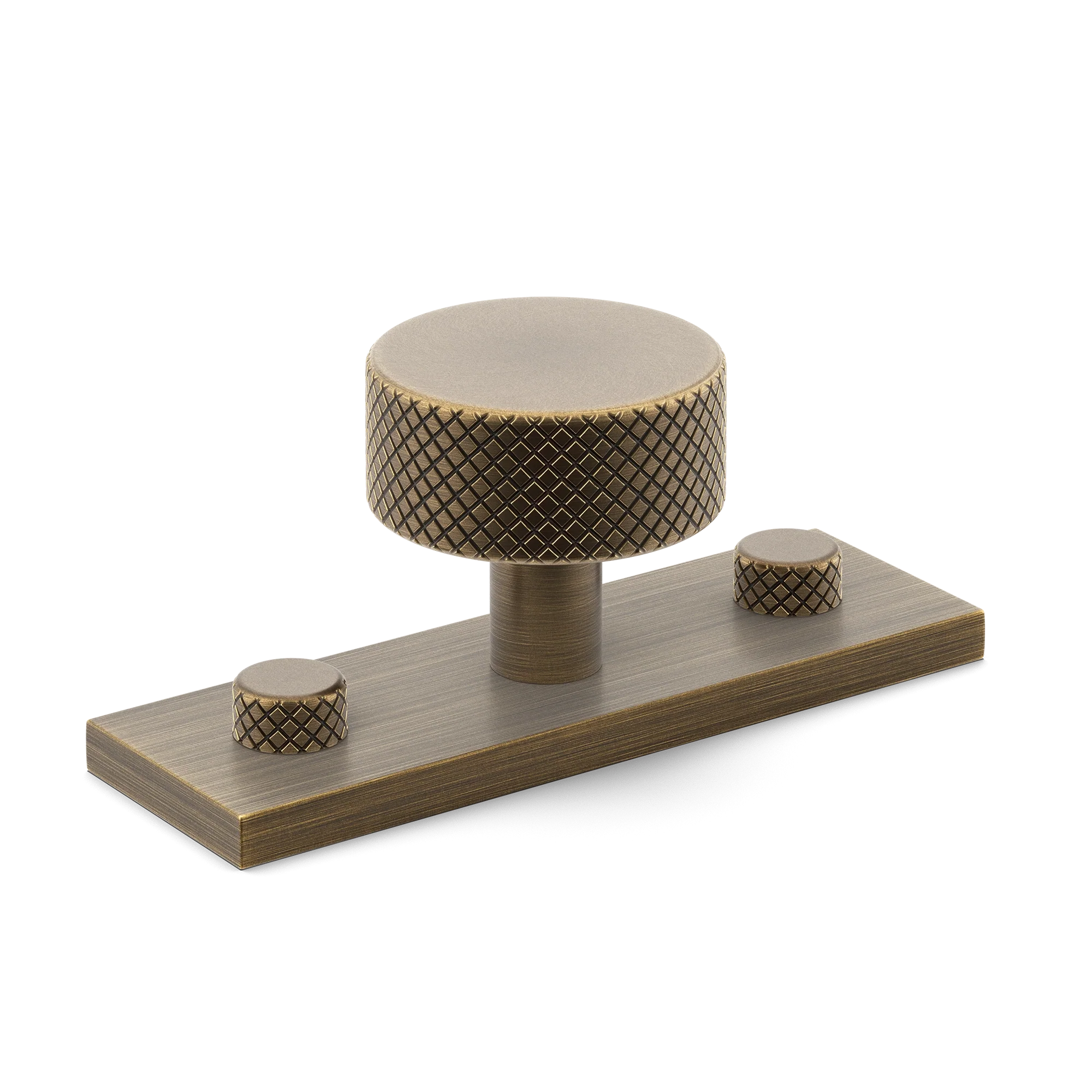 Armac Martin MIX Diamond Knurled Cabinet Knob With Backplate