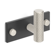 Armac Martin MIX Diamond Knurled Single Horizontal Wall Hook - Mixed Finish