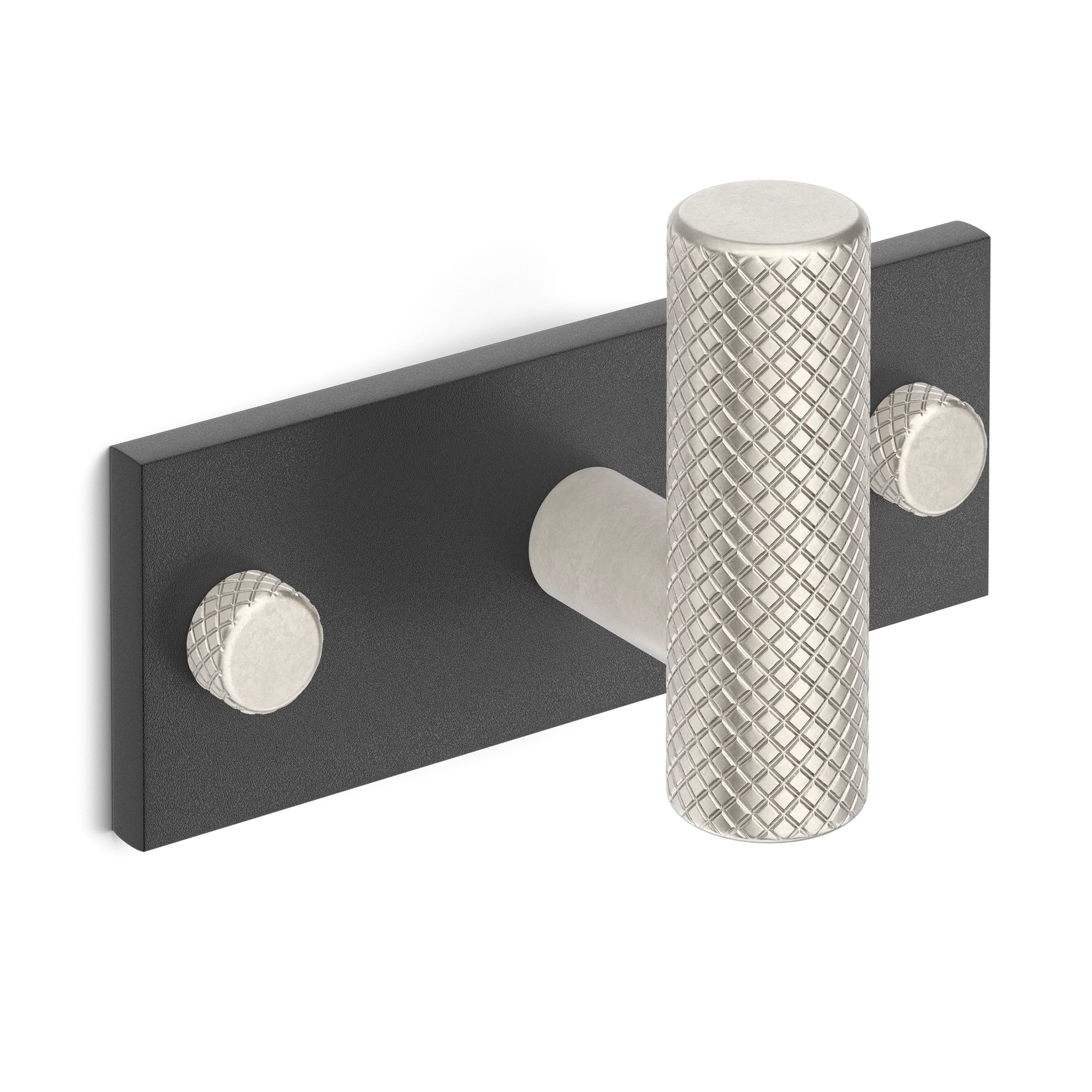 Armac Martin MIX Diamond Knurled Single Horizontal Wall Hook - Mixed Finish