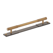Armac Martin MIX Straight Knurled Cabinet Handle With Backplate - Mixed Finish
