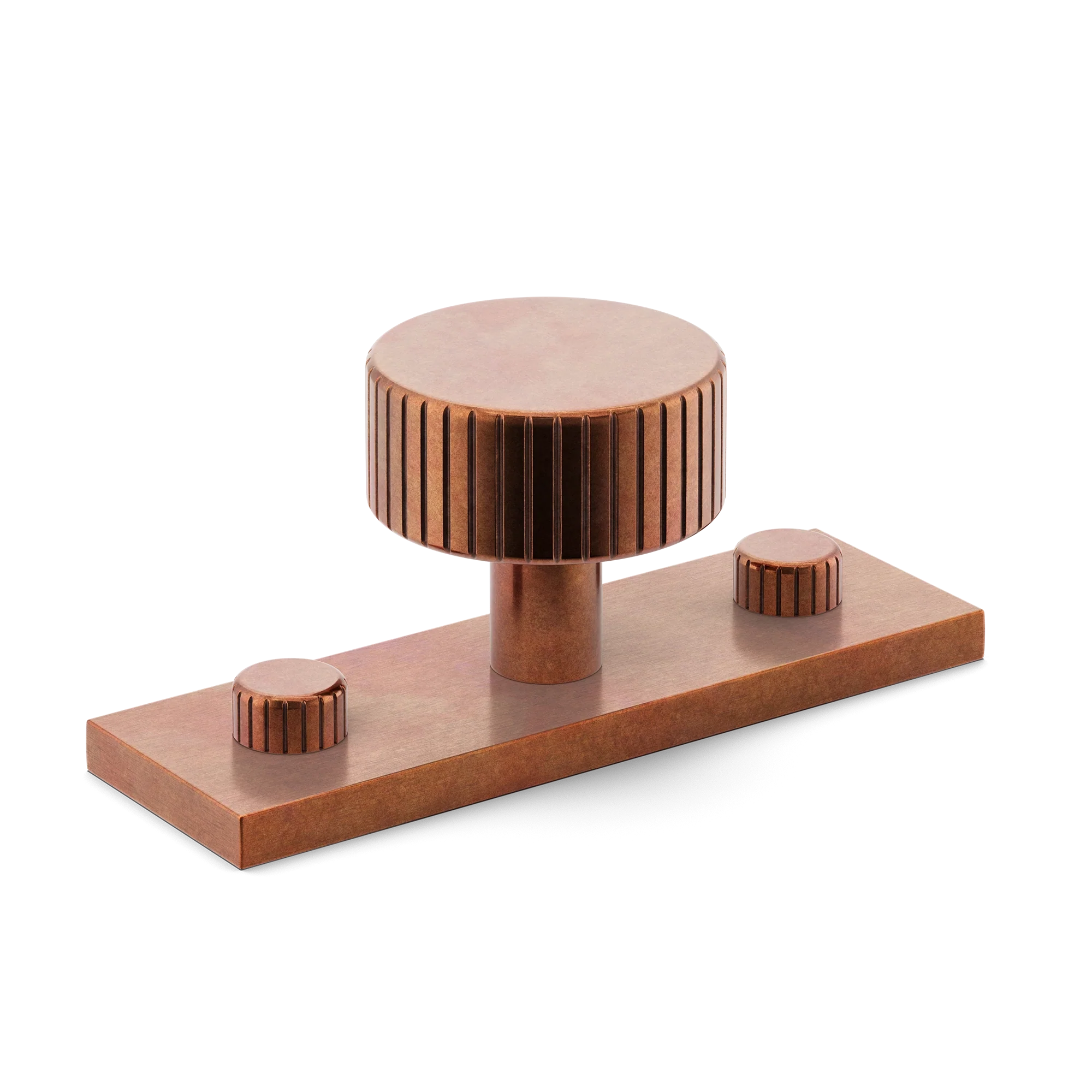 Armac Martin MIX Straight Knurled Cabinet Knob With Backplate
