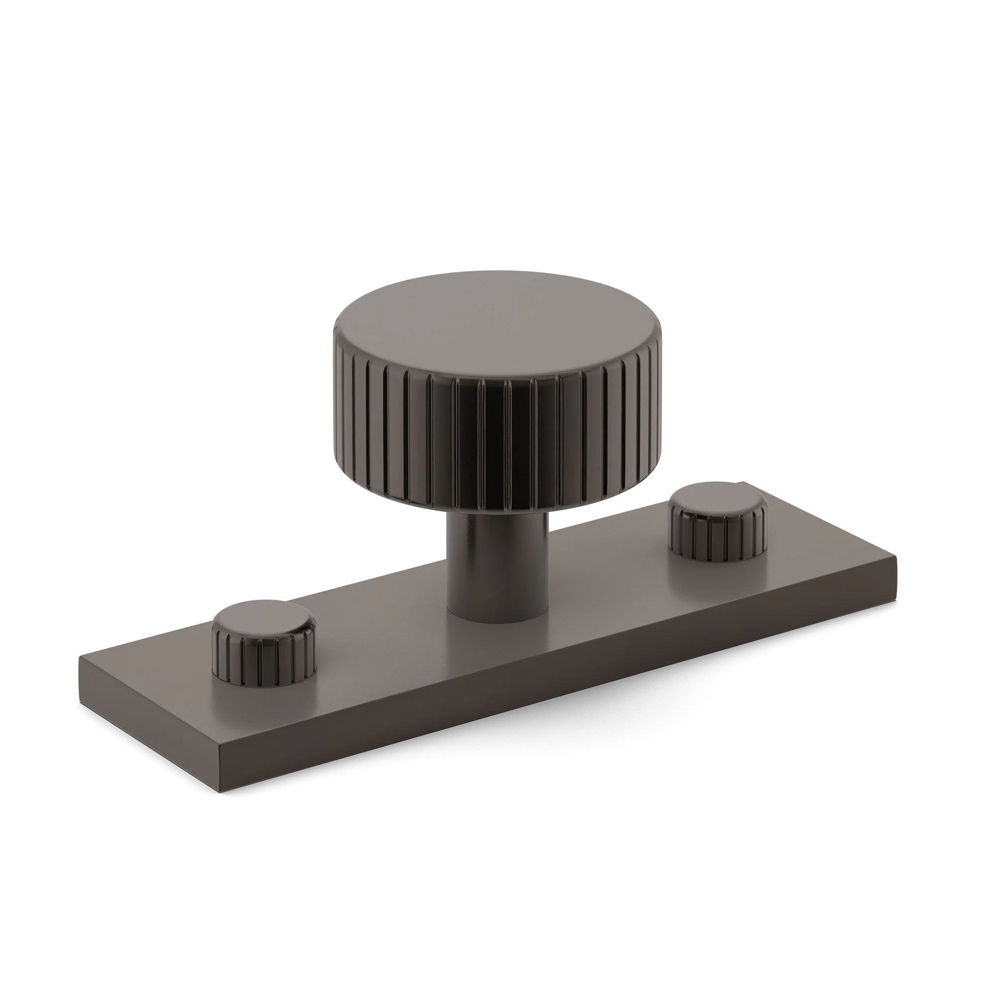Armac Martin MIX Straight Knurled Cabinet Knob With Backplate