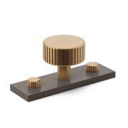 Armac Martin MIX Straight Knurled Cabinet Knob With Backplate - Mixed Finish