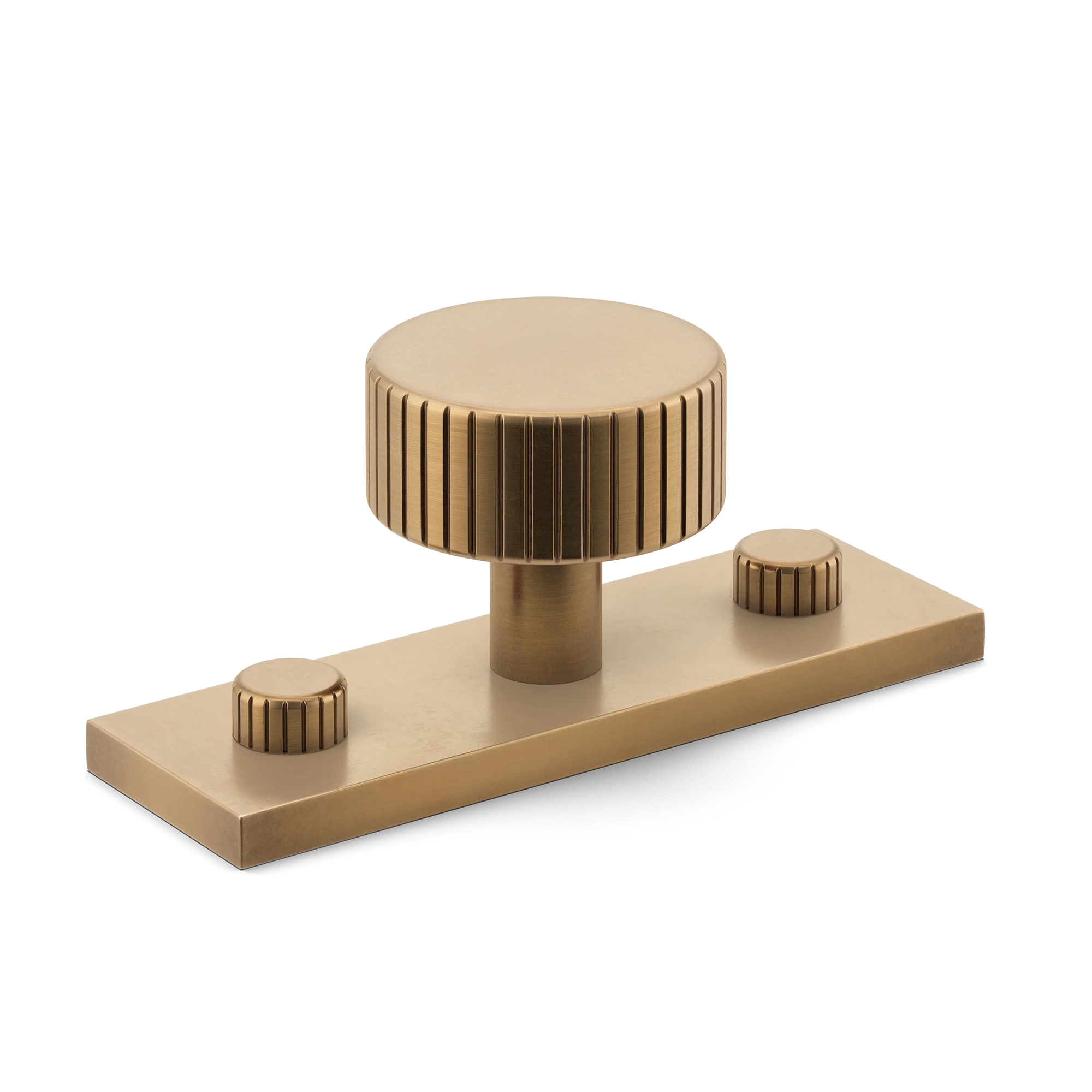 Armac Martin MIX Straight Knurled Cabinet Knob With Backplate